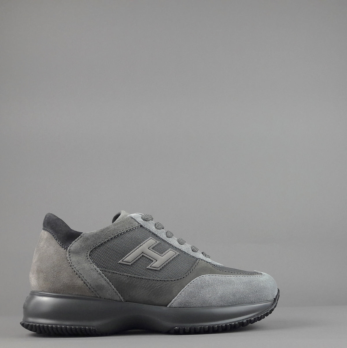 Hogan Interactive New Uomo Camoscio Tela Grigio Chiaro H Flock