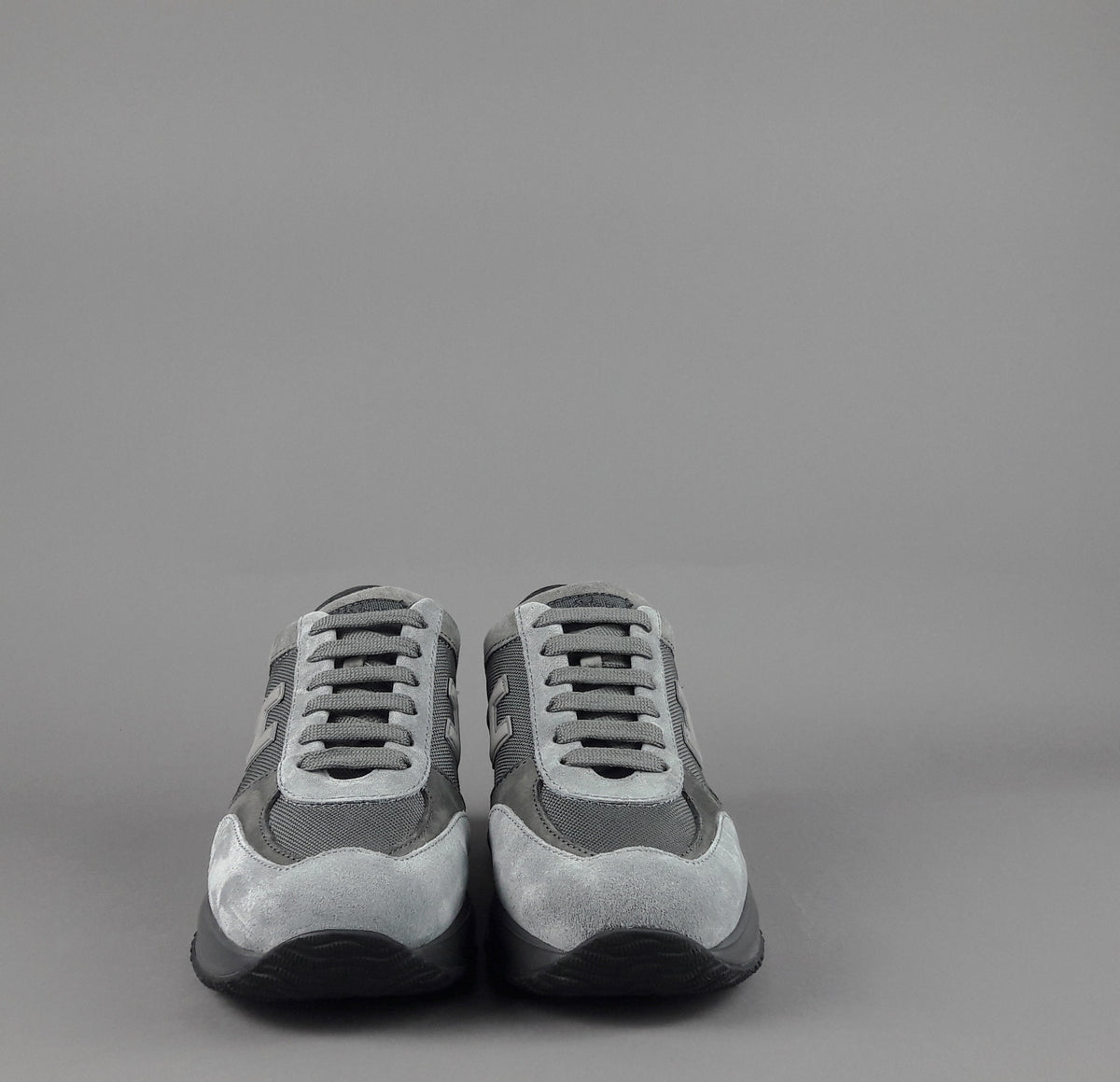Hogan Interactive New Uomo Camoscio Tela Grigio Chiaro H Flock