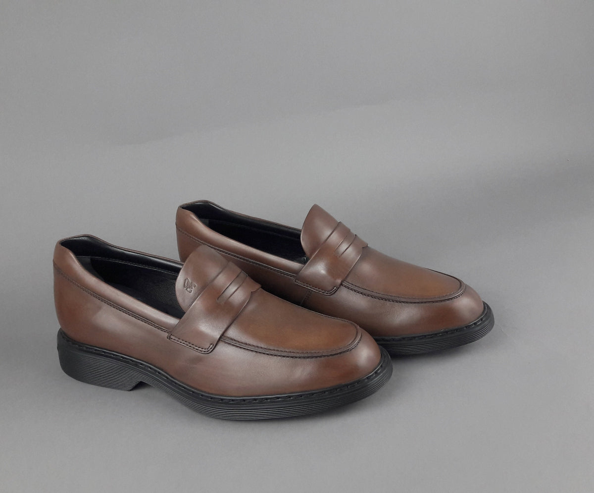 Hogan Mocassino H576 Uomo Pelle Marrone H Impressa