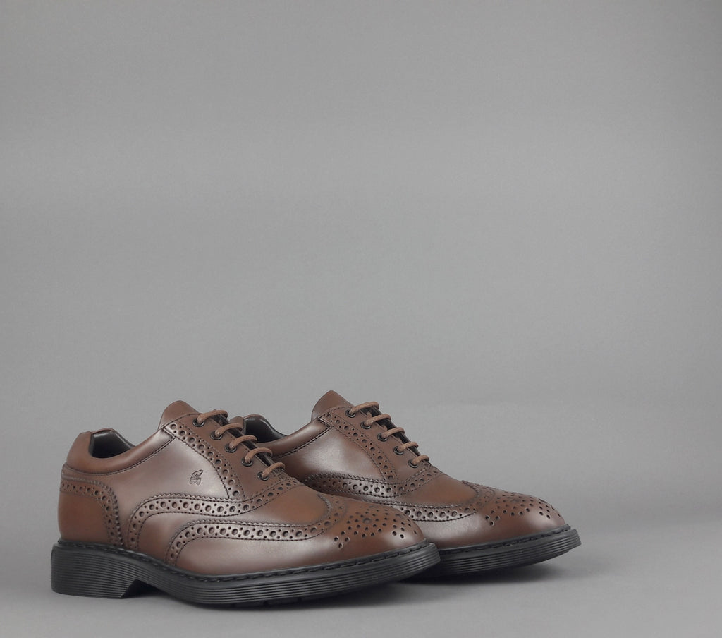 Hogan Scarpa Francesina H576 Uomo Pelle Marrone