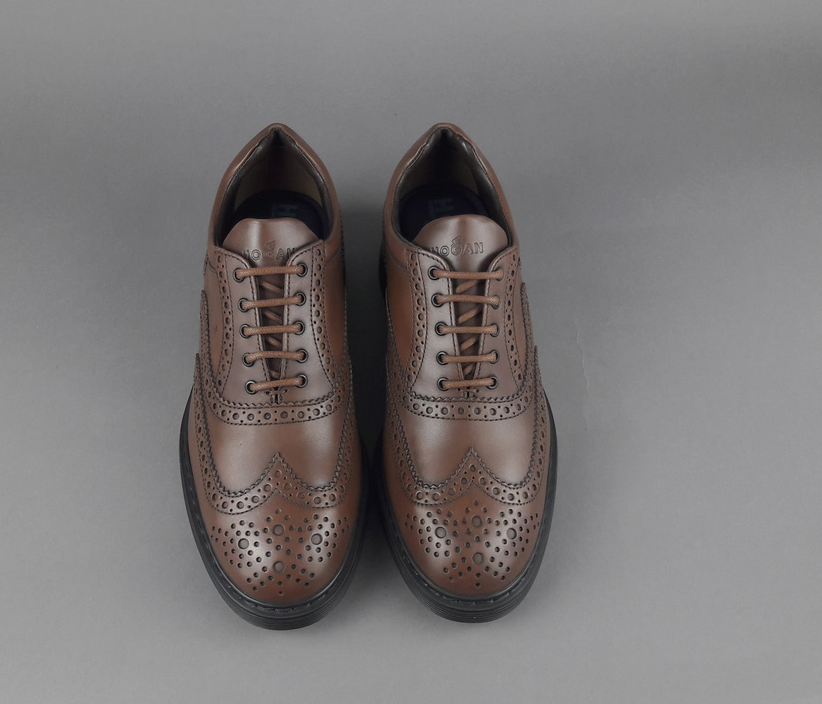 Hogan Scarpa Francesina H576 Uomo Pelle Marrone