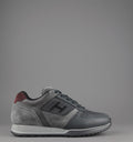 Hogan Sneakers H321 Uomo Pelle Tela Camoscio Grigio Scuro H Flock