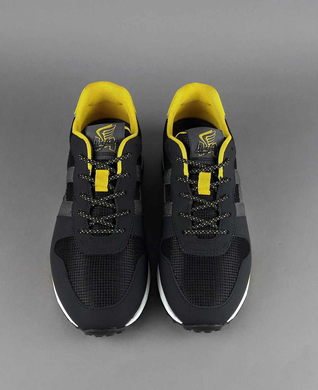 Hogan Sneakers H383 Uomo Pelle Gommata Tela Nero Giallo