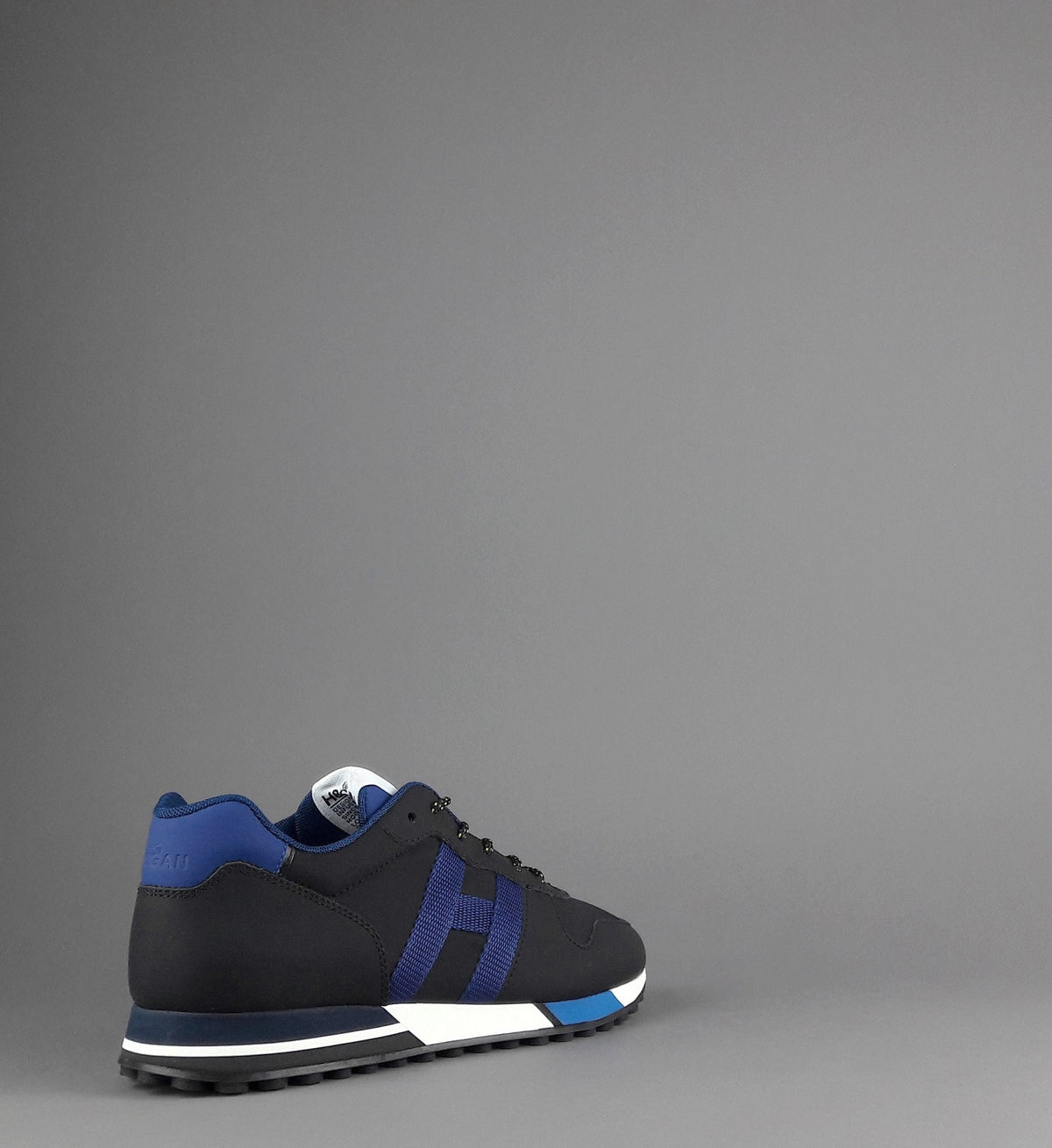 Hogan Sneakers H383 Uomo Pelle Gommata Tela Nero H Tessuto