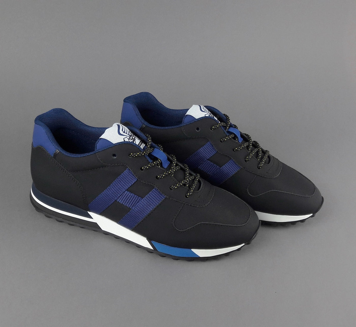 Hogan Sneakers H383 Uomo Pelle Gommata Tela Nero H Tessuto