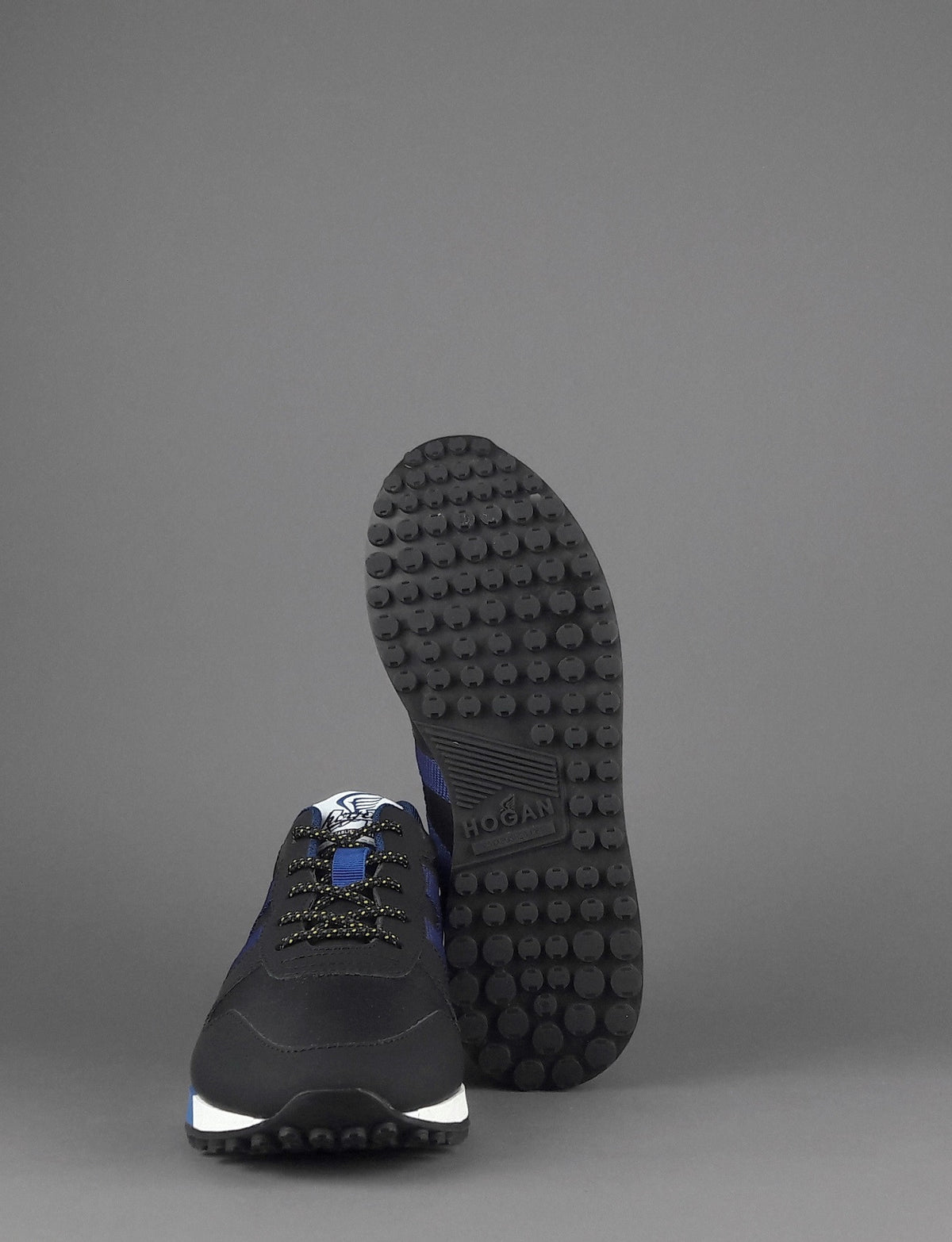 Hogan Sneakers H383 Uomo Pelle Gommata Tela Nero H Tessuto