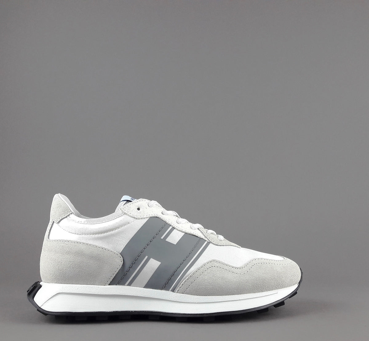 Hogan Sneakers H601 Uomo Camoscio Tela Bianco Opaco H Gommata Stampata