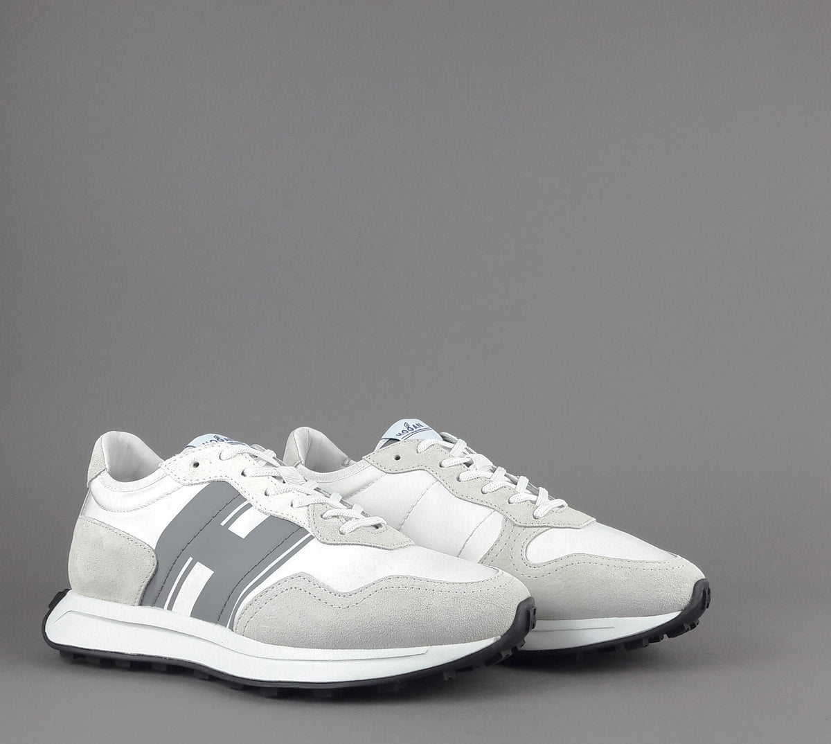Hogan Sneakers H601 Uomo Camoscio Tela Bianco Opaco H Gommata Stampata