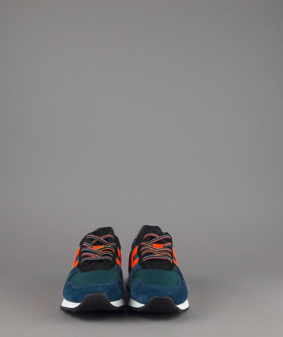 Hogan Sneakers J484 Junior Camoscio Tela Blu H Tessuto Fluo