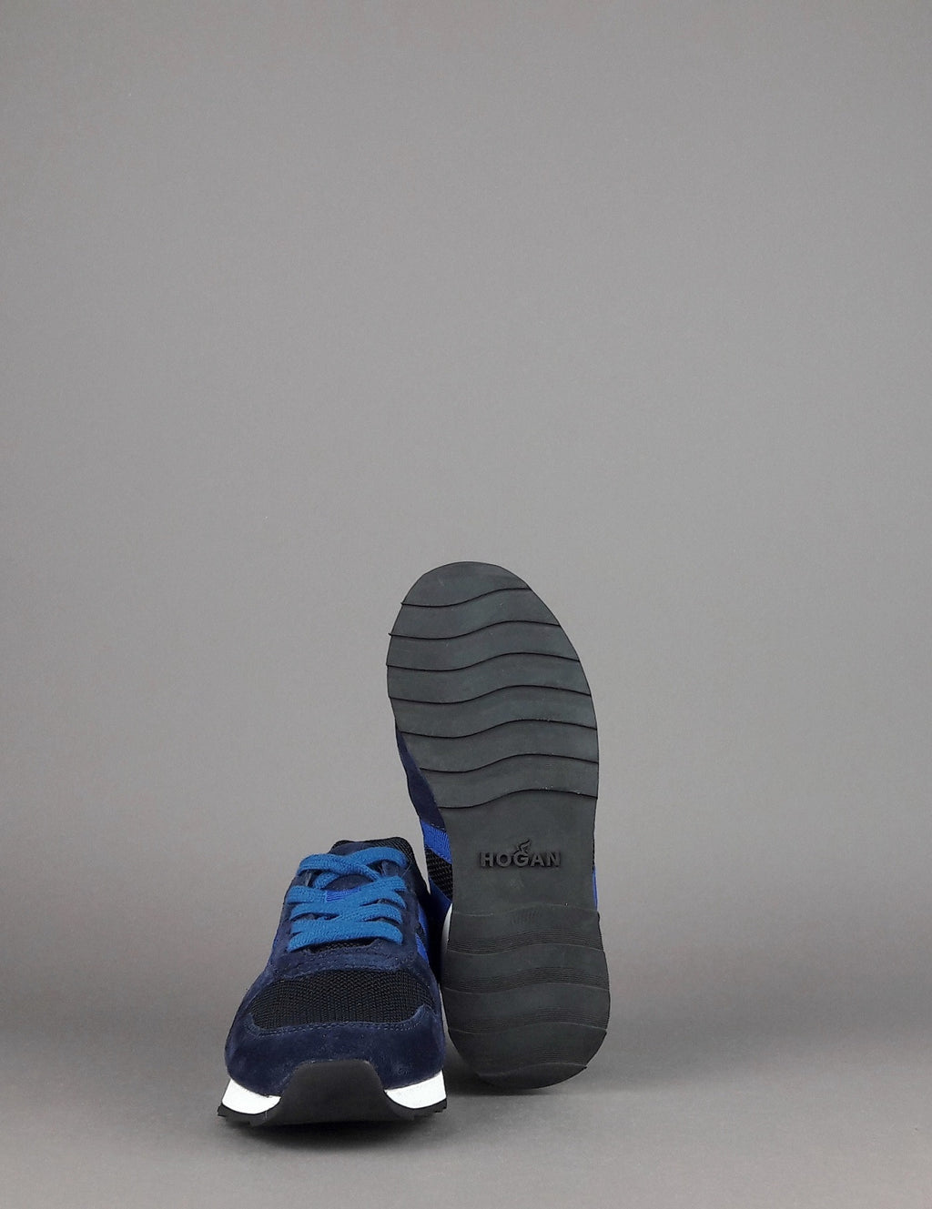 Hogan Sneakers J484 Junior Camoscio Tela Blu Scuro H Tessuto