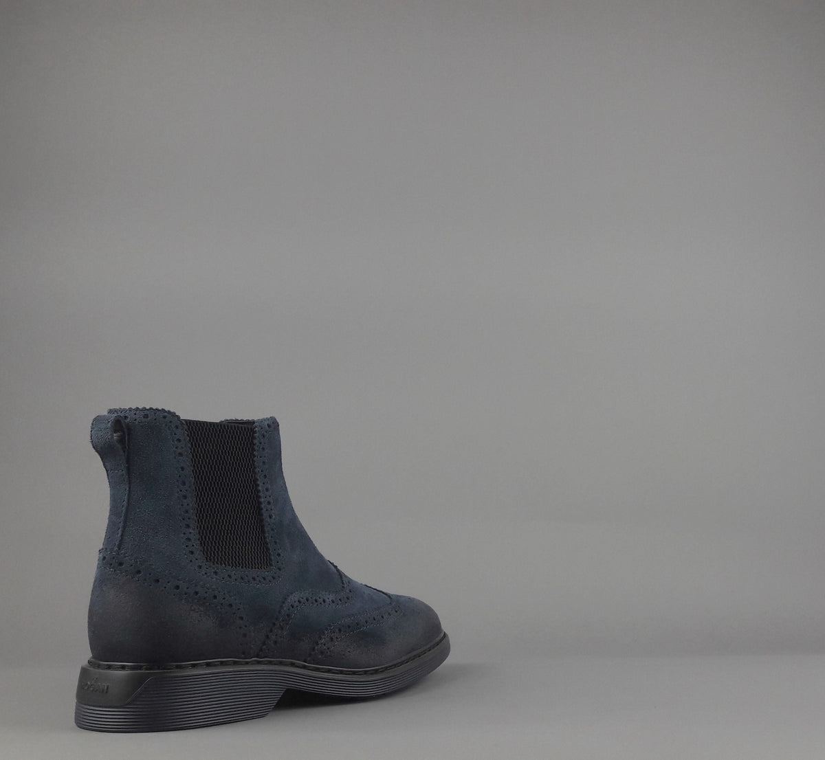 Hogan Stivaletto Chelsea H576 Uomo Camoscio Vintage Blu Scuro