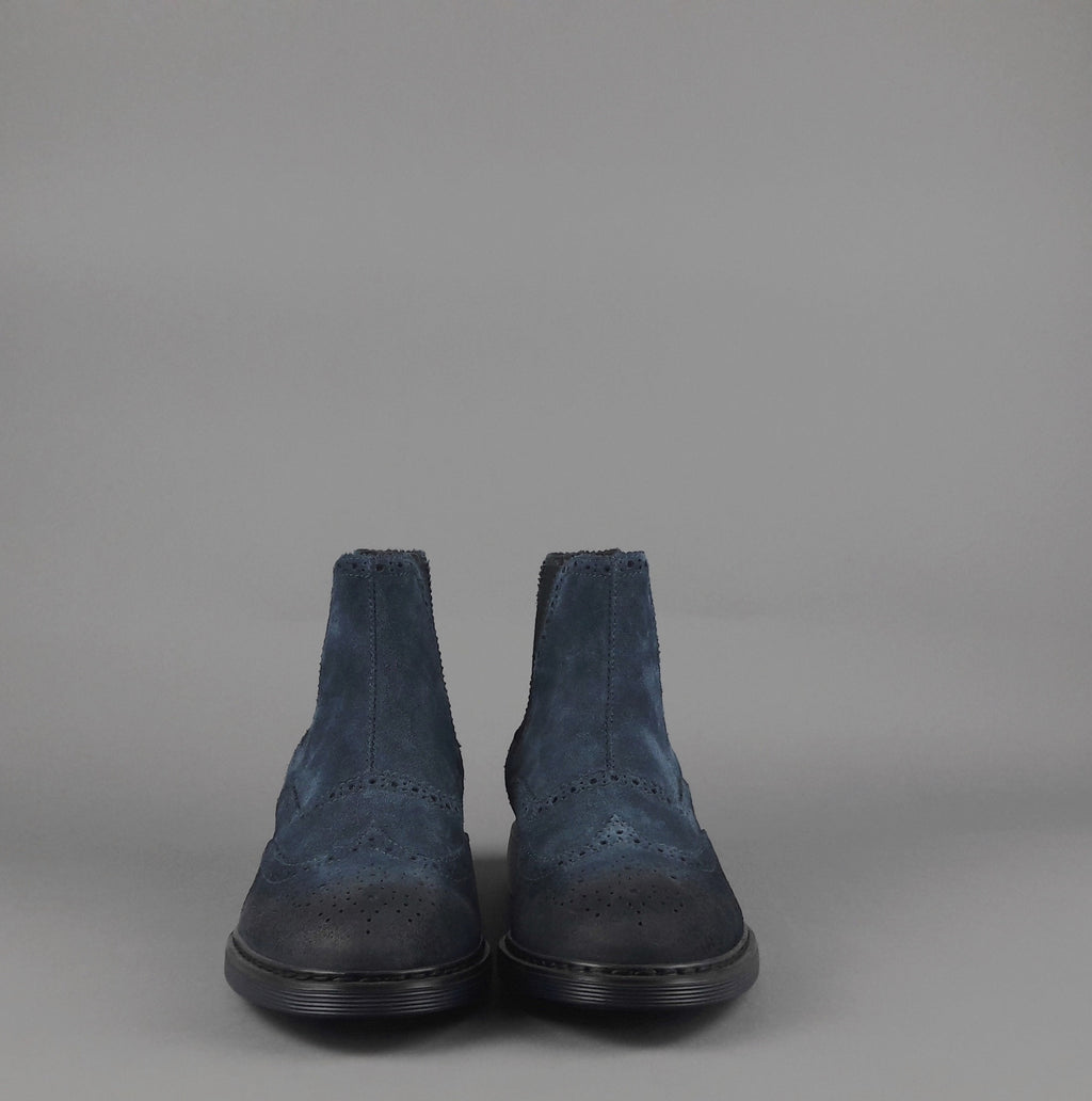 Hogan Stivaletto Chelsea H576 Uomo Camoscio Vintage Blu Scuro