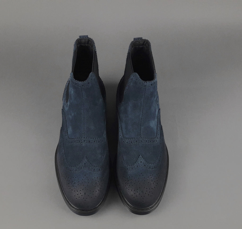 Hogan Stivaletto Chelsea H576 Uomo Camoscio Vintage Blu Scuro