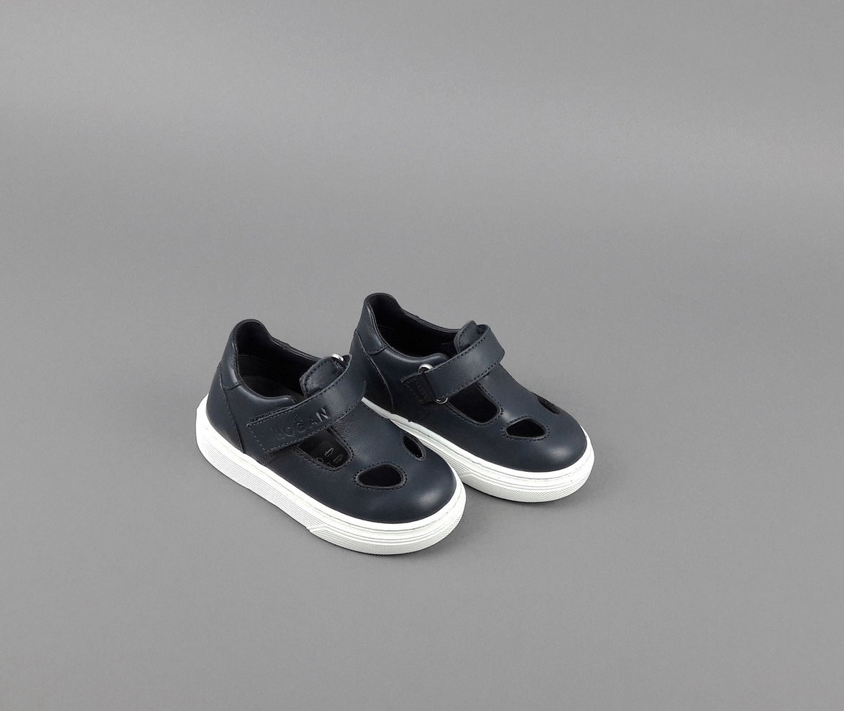 Hogan Scarpetta Bucata H365 Junior Baby Pelle Blu Scuro