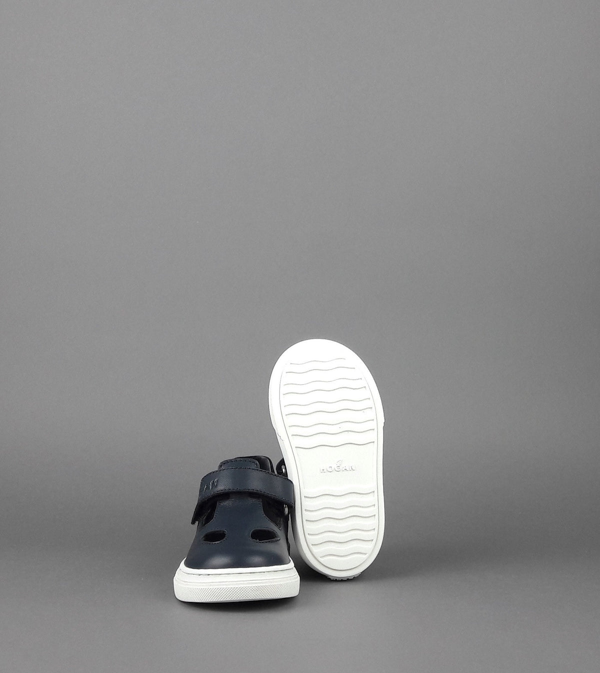 Hogan Scarpetta Bucata H365 Junior Baby Pelle Blu Scuro