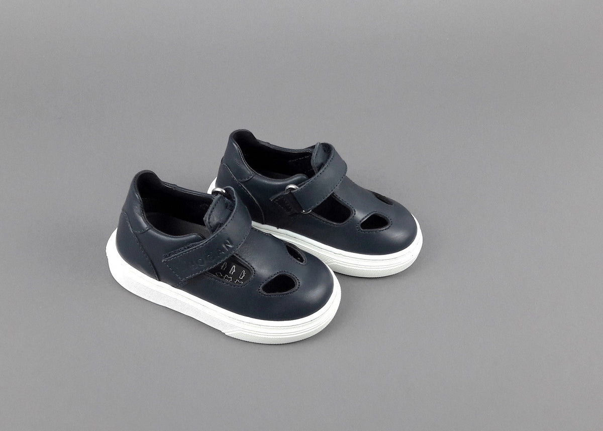 Hogan Scarpetta Bucata H365 Junior Baby Pelle Blu Scuro