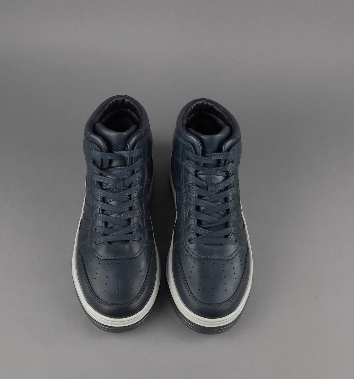 Hogan Sneakers Basket Uomo H630 Pelle Blu Scuro H Lunga