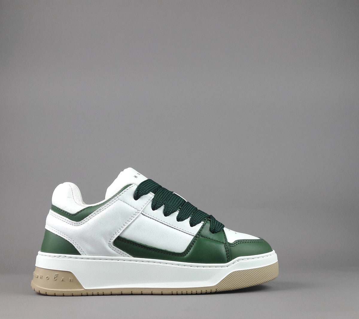 Hogan Sneakers Chamallow Uomo Pelle Nappa Bianco/Verde