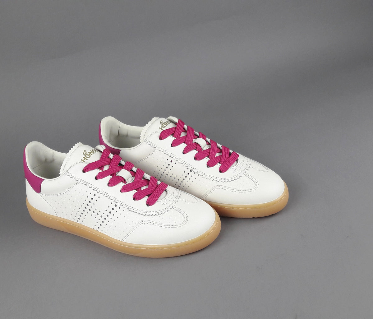 Hogan Sneakers Donna Cool H647 Pelle Bianco Opaco H Traforata
