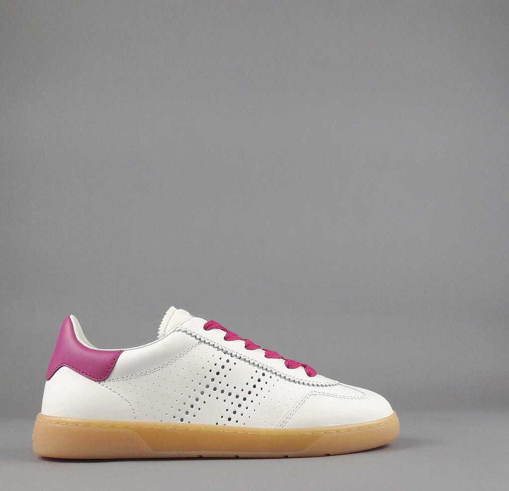 Hogan Sneakers Donna Cool H647 Pelle Bianco Opaco H Traforata