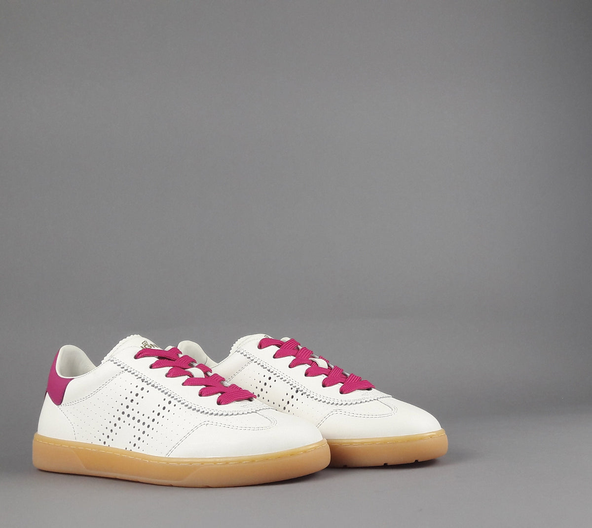 Hogan Sneakers Donna Cool H647 Pelle Bianco Opaco H Traforata