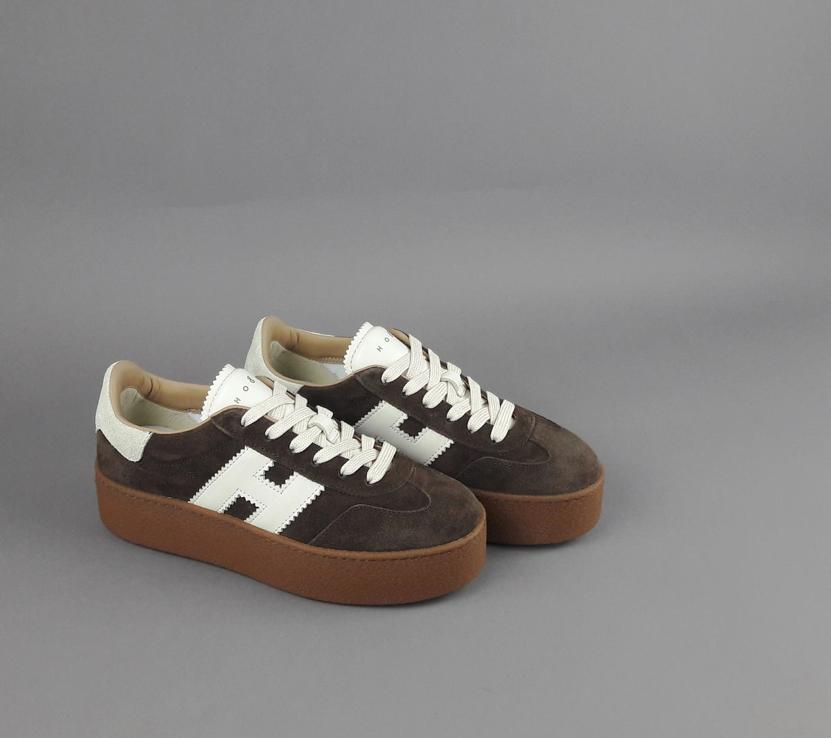 Hogan Sneakers Donna H698 Camoscio Marrone Scuro