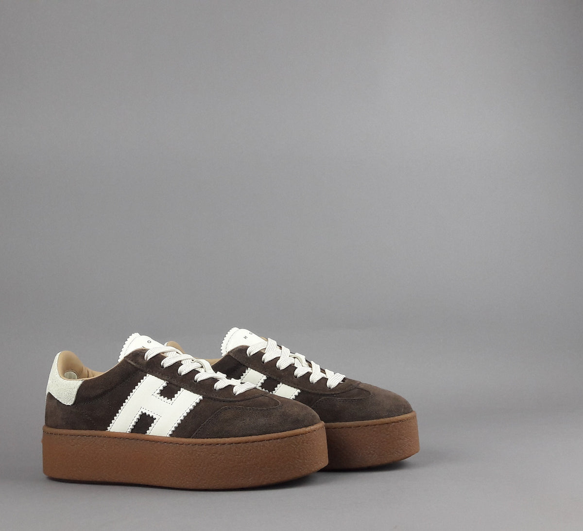 Hogan Sneakers Donna H698 Camoscio Marrone Scuro