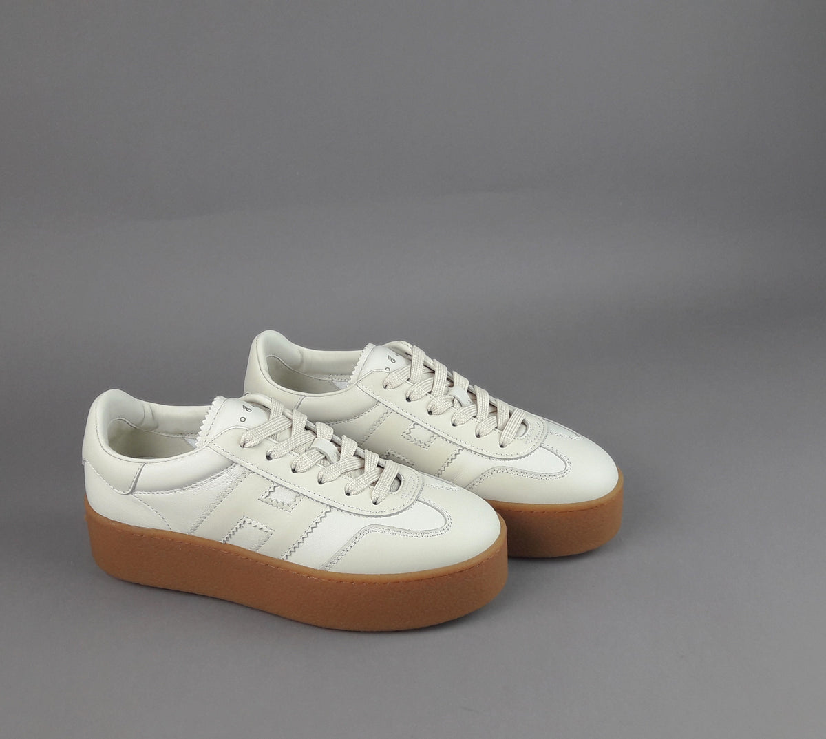 Hogan Sneakers Donna H698 Pelle Panna