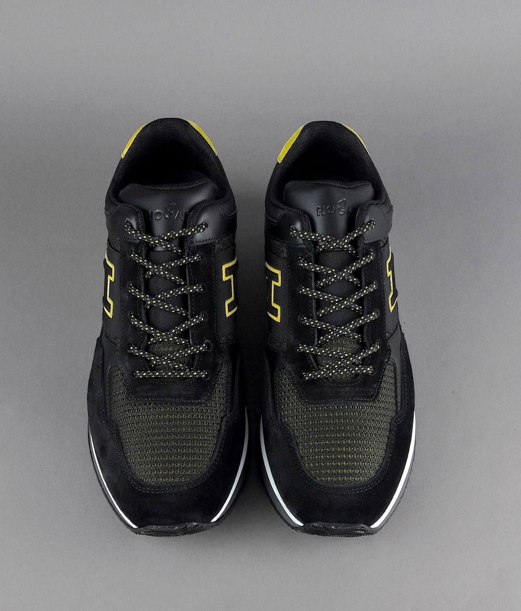 Hogan Sneakers H321 Uomo Camoscio Tela Nero