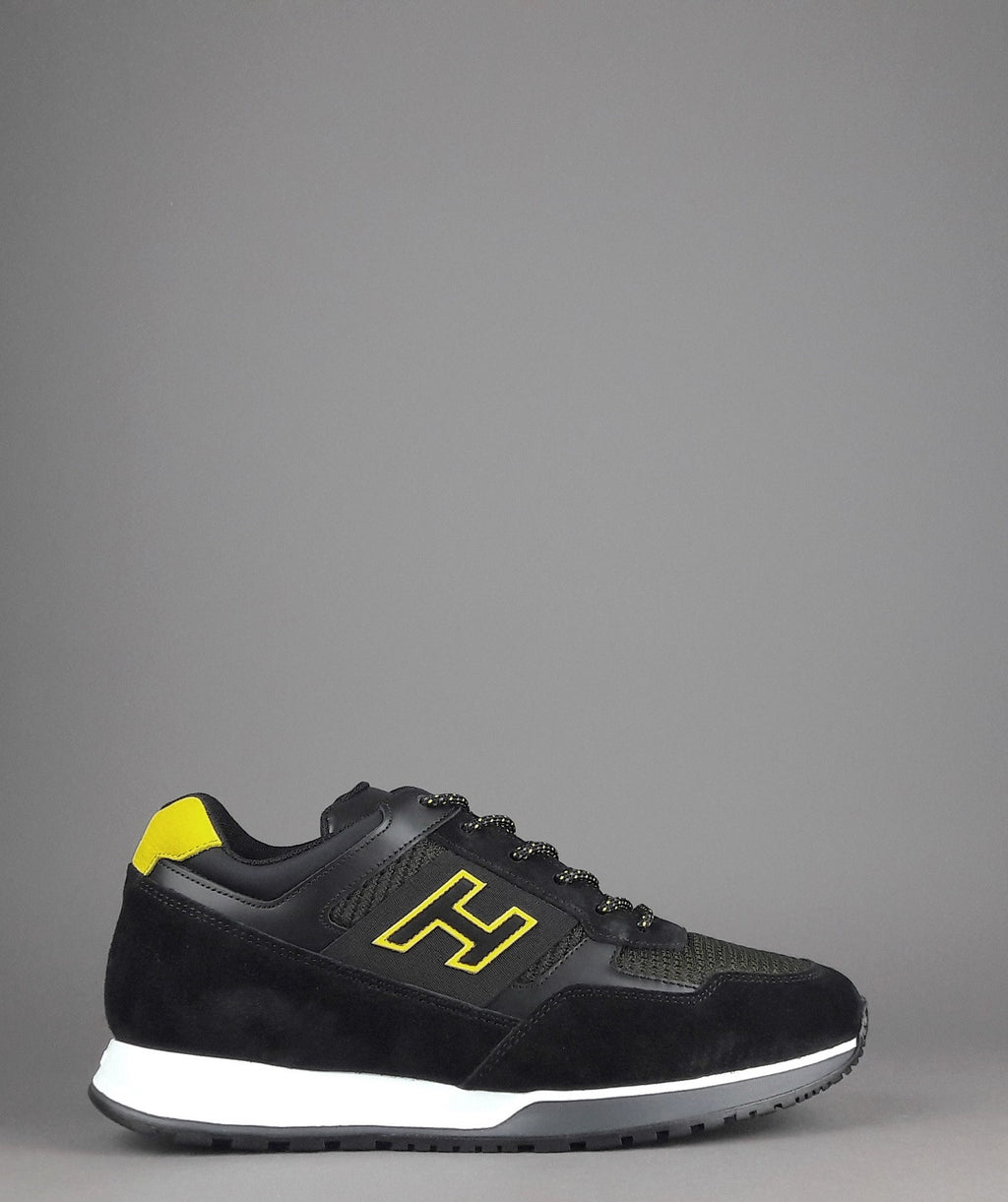 Hogan Sneakers H321 Uomo Camoscio Tela Nero