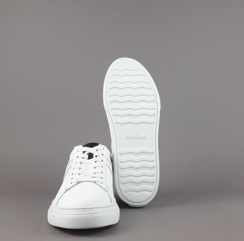 Hogan Sneakers H365 Uomo Pelle Bianco H Canaletto Spoiler Nero