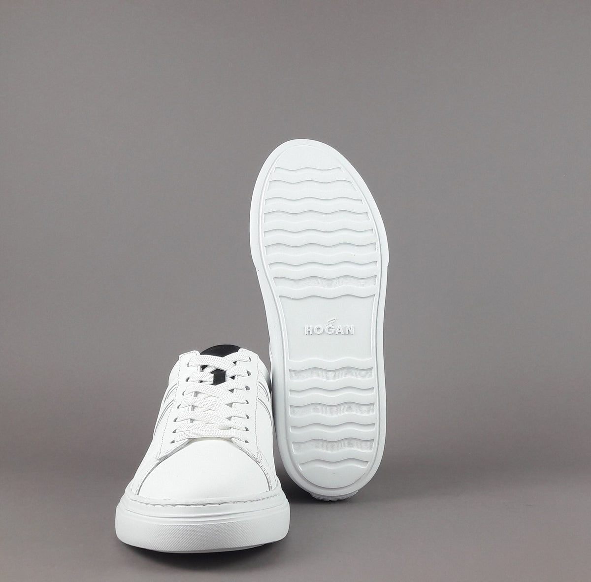 Hogan Sneakers H365 Uomo Pelle Bianco H Canaletto Spoiler Nero