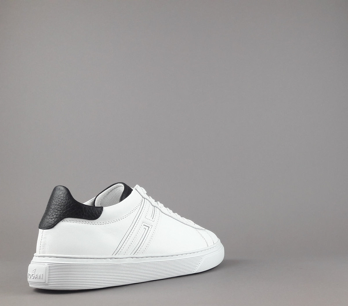 Hogan Sneakers H365 Uomo Pelle Bianco H Canaletto Spoiler Nero