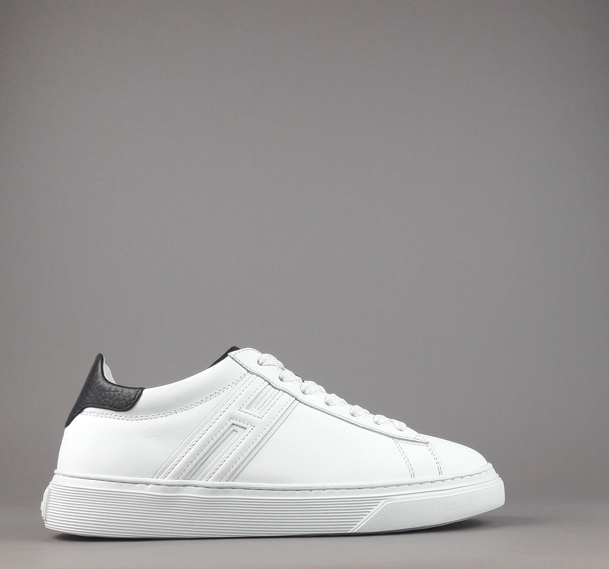 Hogan Sneakers H365 Uomo Pelle Bianco H Canaletto Spoiler Nero