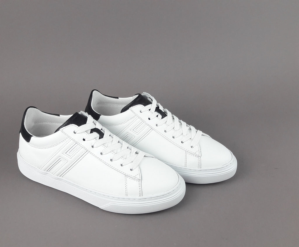 Hogan Sneakers H365 Uomo Pelle Bianco H Canaletto Spoiler Nero