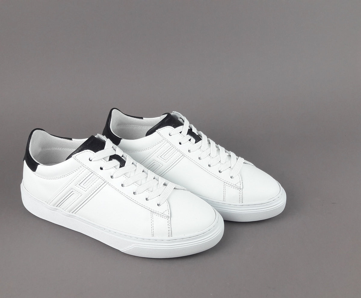 Hogan Sneakers H365 Uomo Pelle Bianco H Canaletto Spoiler Nero