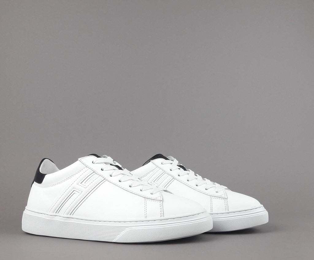 Hogan Sneakers H365 Uomo Pelle Bianco H Canaletto Spoiler Nero
