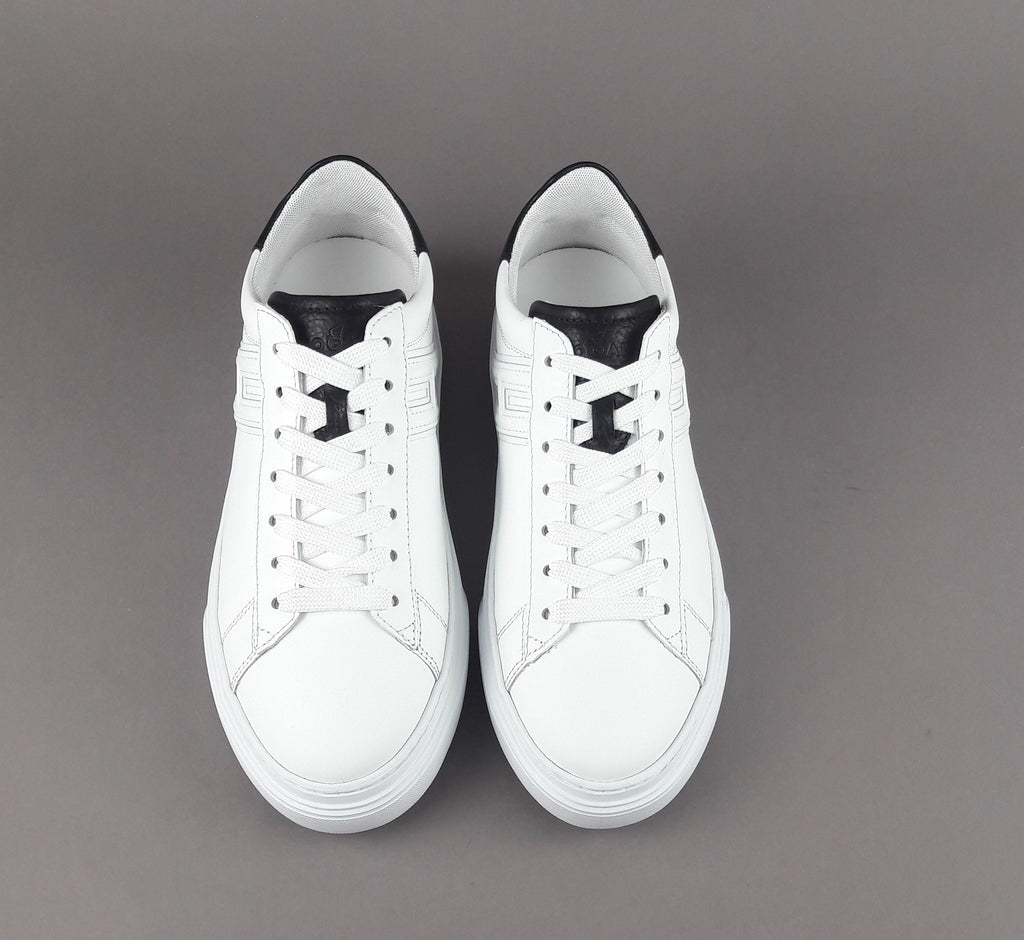 Hogan Sneakers H365 Uomo Pelle Bianco H Canaletto Spoiler Nero