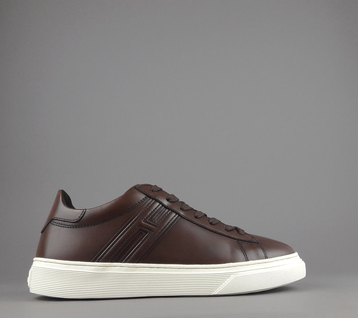 Hogan Sneakers H365 Uomo Pelle Marrone Scuro H Canaletto