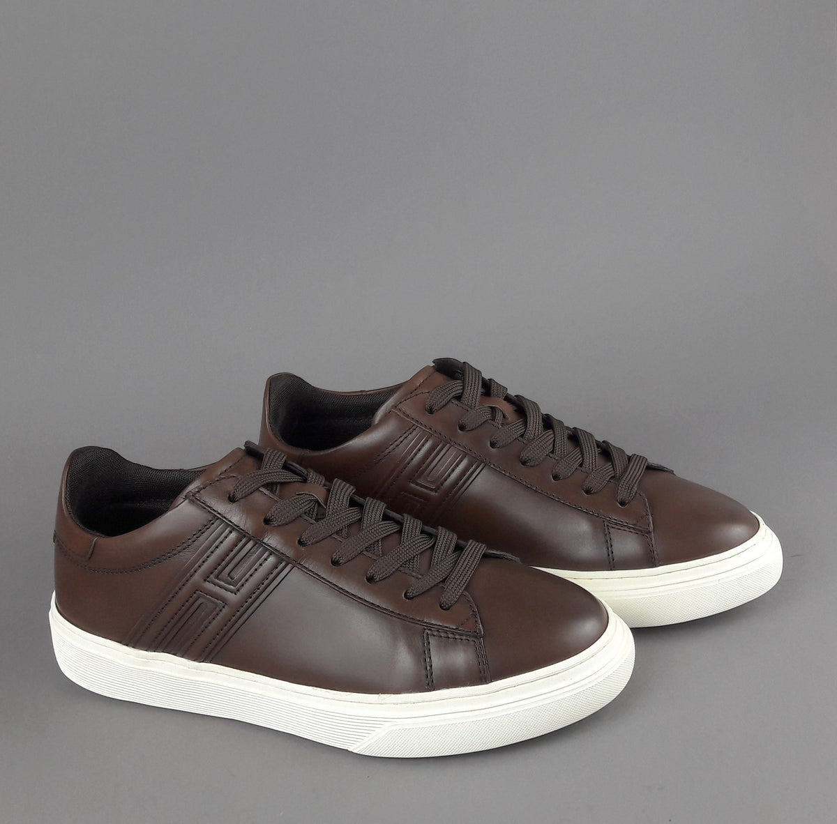 Hogan Sneakers H365 Uomo Pelle Marrone Scuro H Canaletto