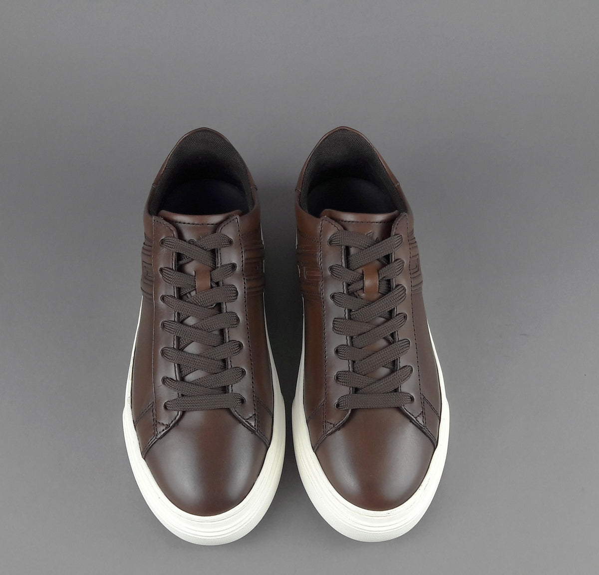 Hogan Sneakers H365 Uomo Pelle Marrone Scuro H Canaletto