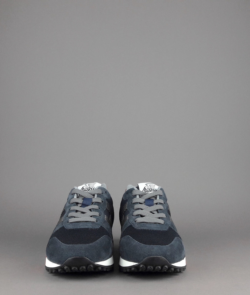 Hogan Sneakers H383 Uomo Camoscio Tela Blu Scuro Rosso