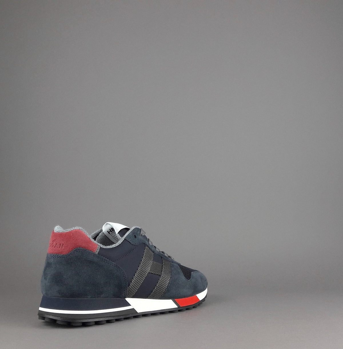 Hogan Sneakers H383 Uomo Camoscio Tela Blu Scuro Rosso