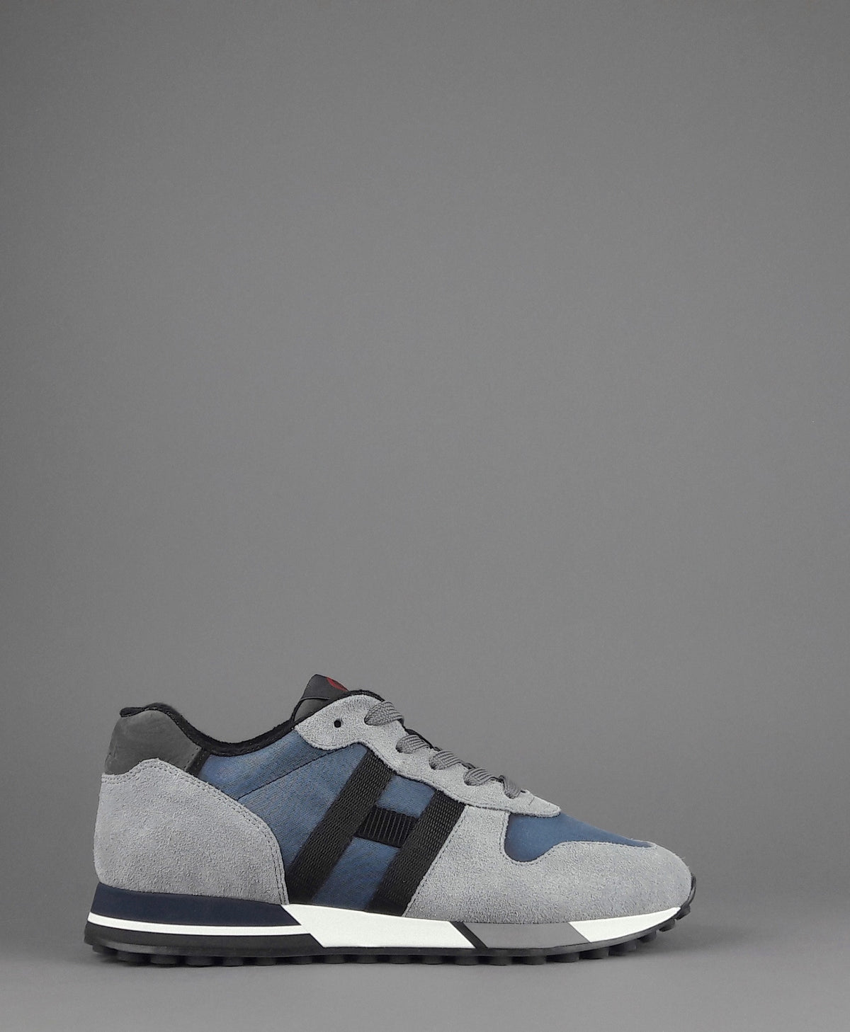 Hogan Sneakers H383 Uomo Camoscio Tela Grigio Chiaro Blu H Tessuto