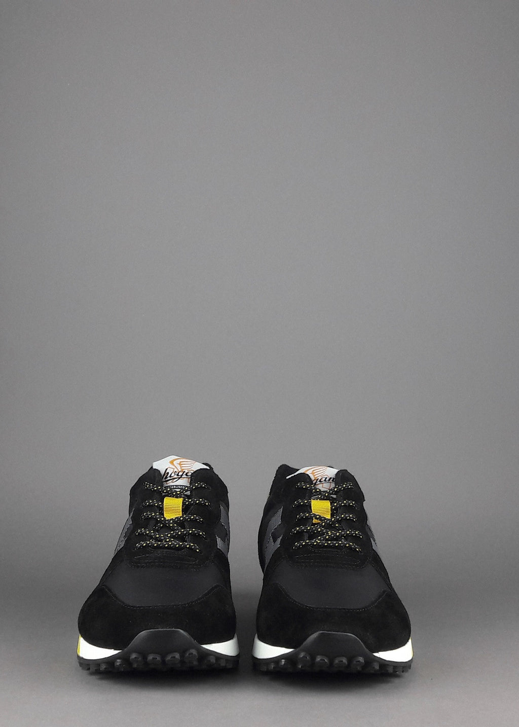 Hogan Sneakers H383 Uomo Camoscio Tela Nero Giallo