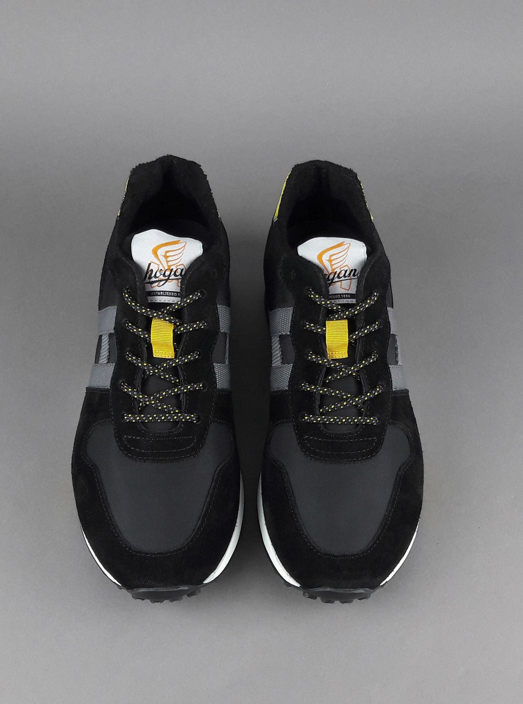 Hogan Sneakers H383 Uomo Camoscio Tela Nero Giallo