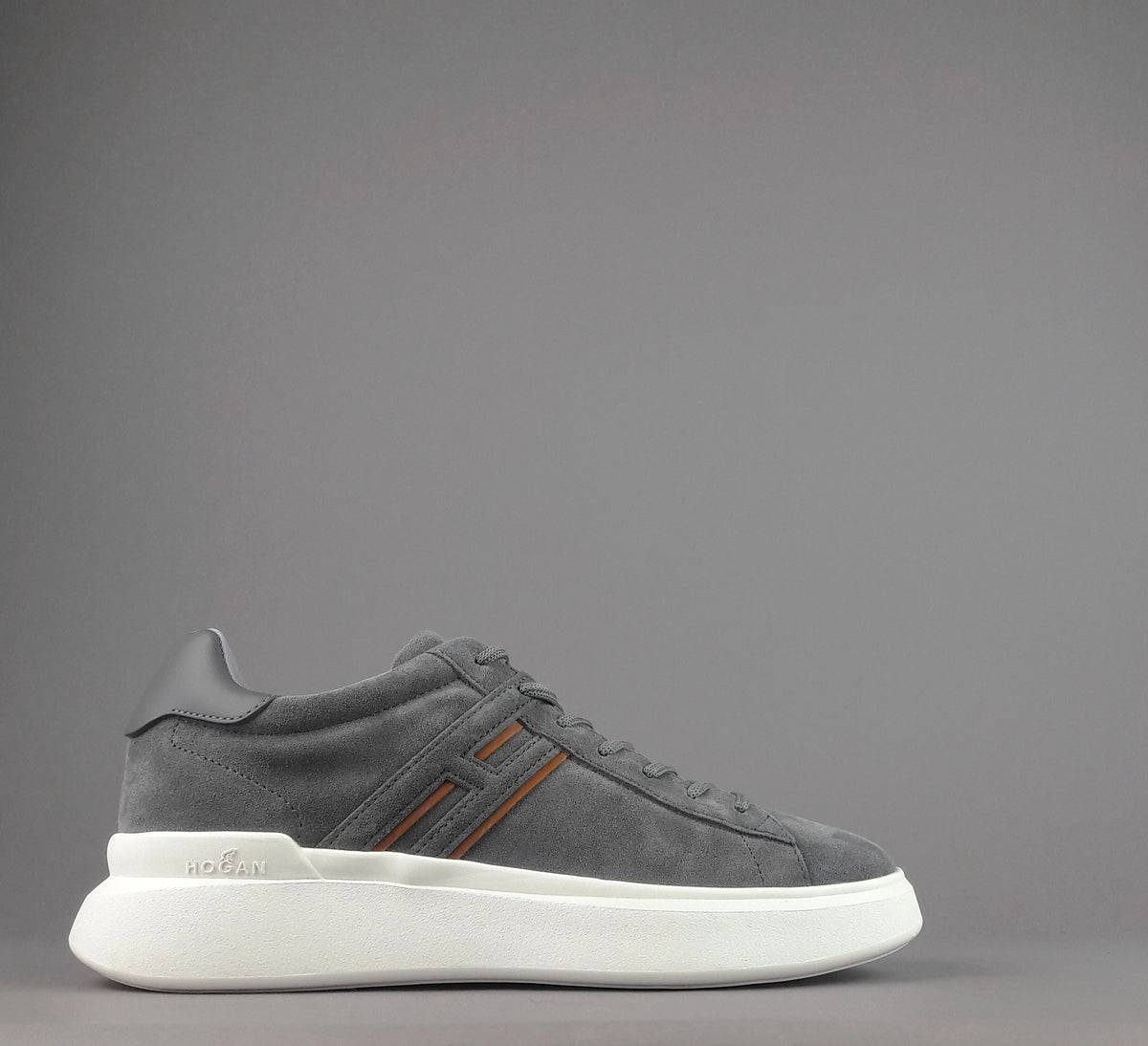 Hogan Sneakers H580 Uomo Camoscio Grigio H Lunga