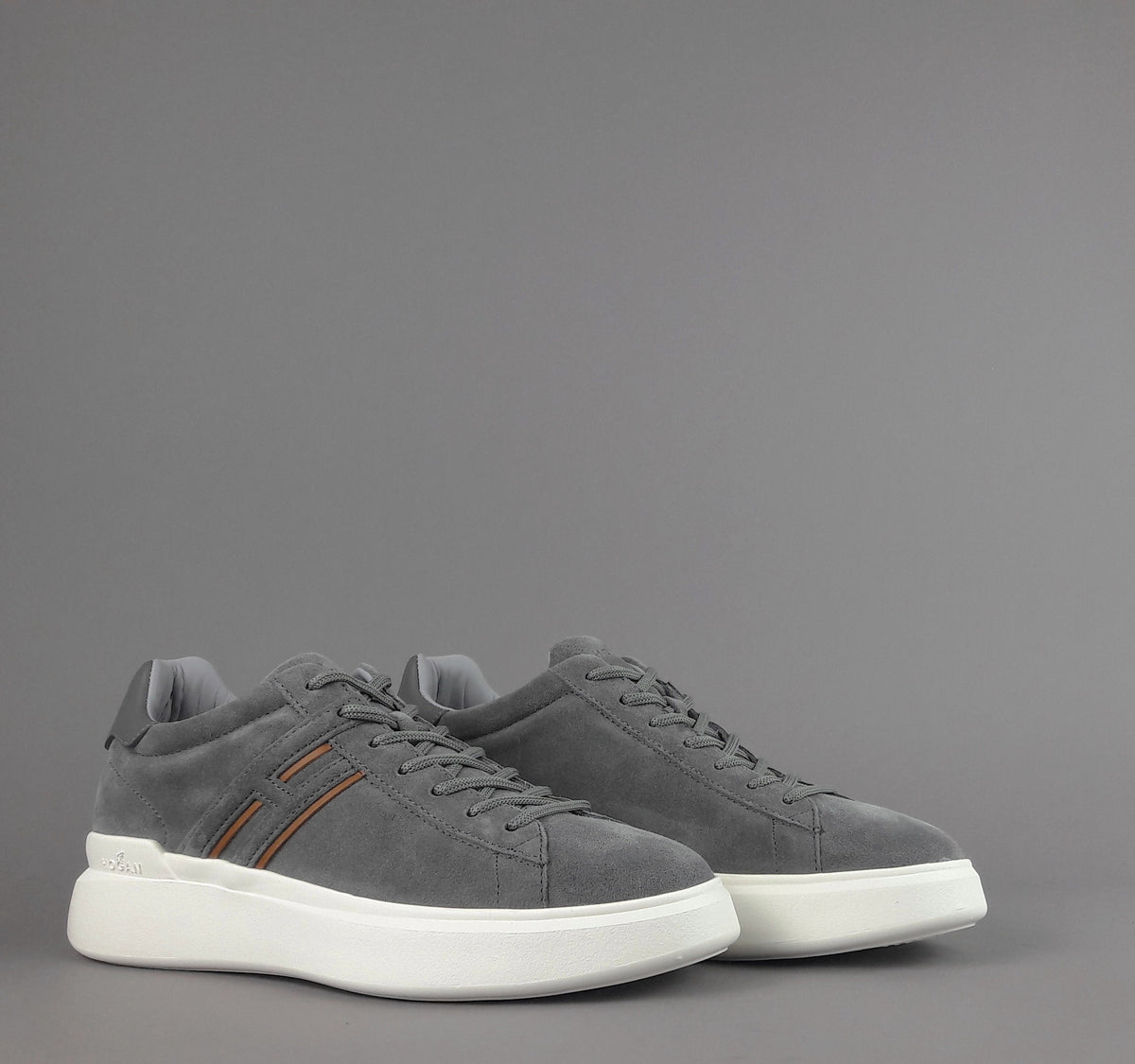 Hogan Sneakers H580 Uomo Camoscio Grigio H Lunga