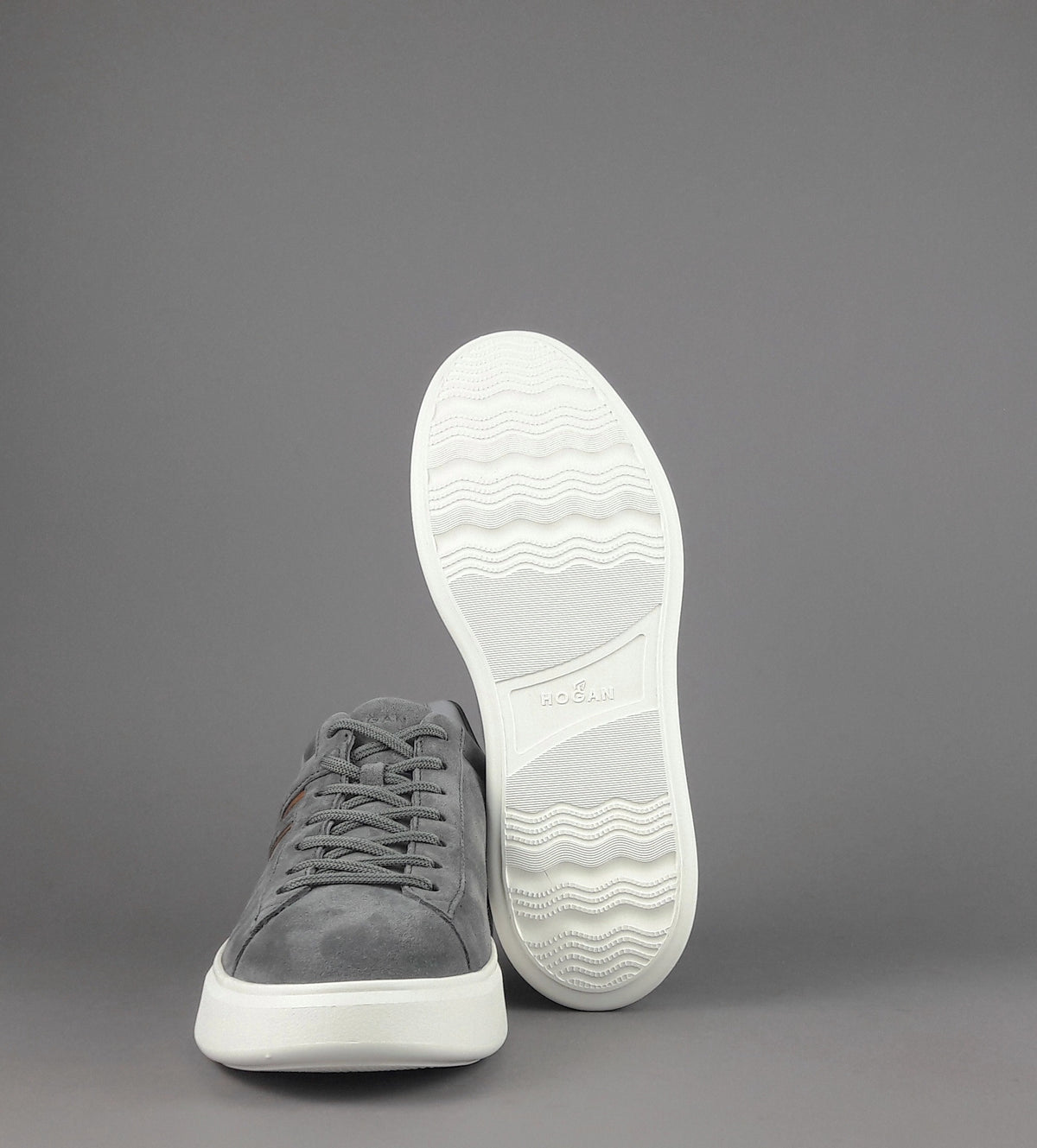 Hogan Sneakers H580 Uomo Camoscio Grigio H Lunga