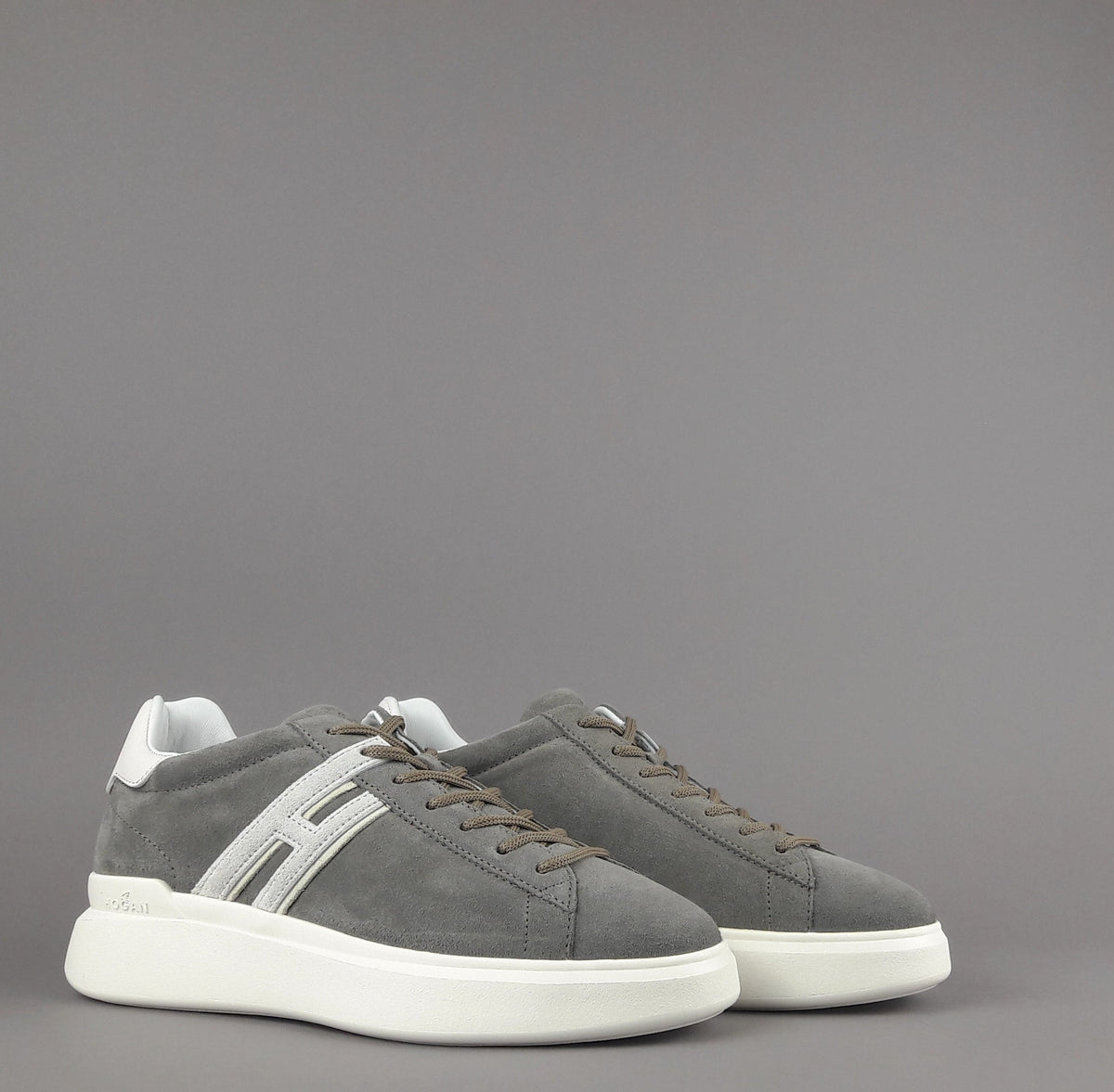 Hogan Sneakers H580 Uomo Camoscio Grigio H Lunga